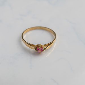 ANILLO MINI CHATON ESPAÑOL PIEDRA A ELECCIÓN