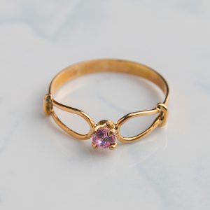 ANILLO SOLITARIO DOBLE OJAL