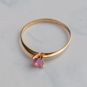 ANILLO SOLITARIO 4 GRIFAS ALTAS