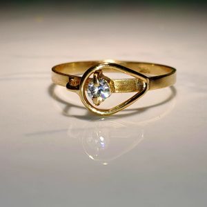 Anillo Solitario Gotita